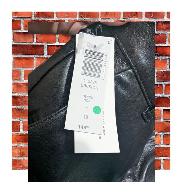 NWT Babaton Aritzia Wide Leg Flare Black Faux Leather Pants Size 10 - Picture 10 of 12